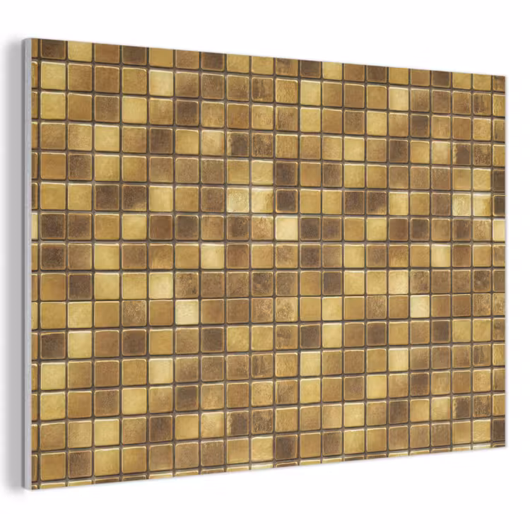 Akoestisch schilderij - Tegels - Mozaïek - Luxe - Warm Goud — 1