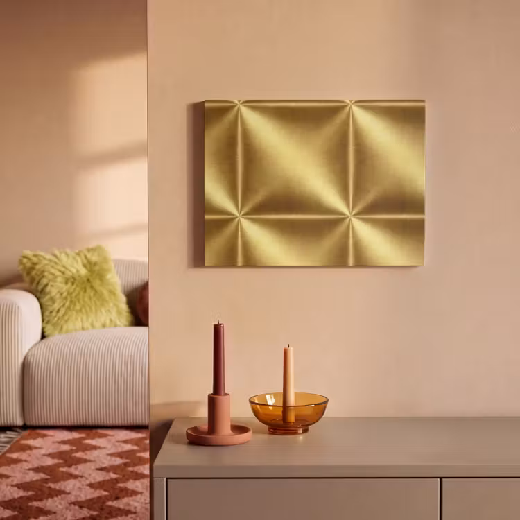 Akoestisch schilderij - Textuur - Geborsteld Goud - Industrieel - Metallic — 2