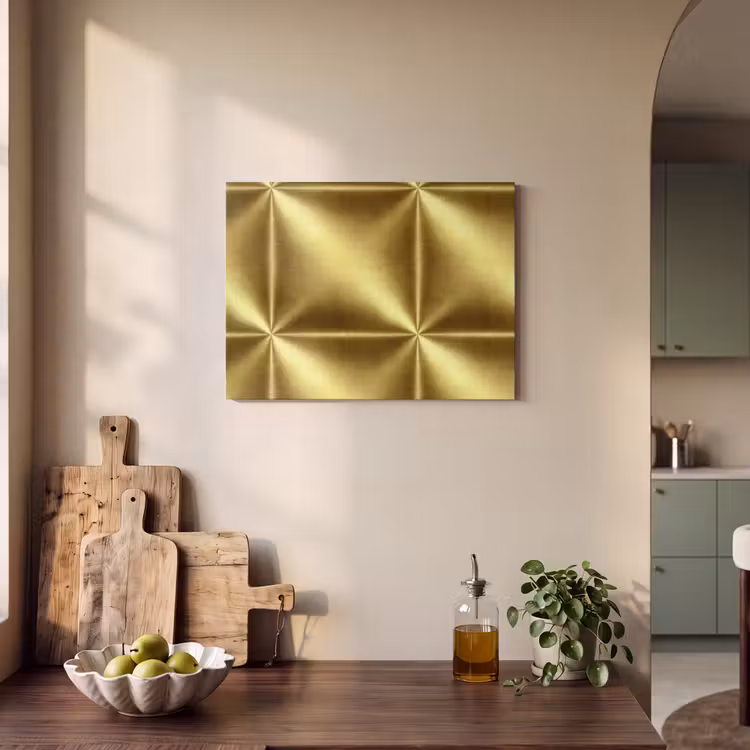 Akoestisch schilderij - Textuur - Geborsteld Goud - Industrieel - Metallic — 3