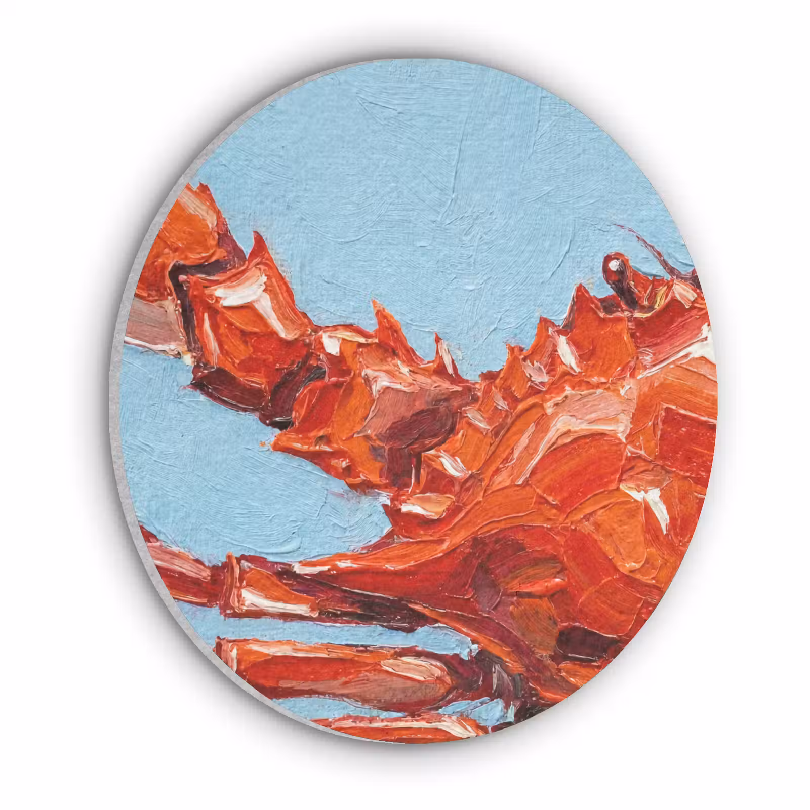Akoestisch schilderij rond - Krab - Zee - Dieren - Abstract - Rood — 1