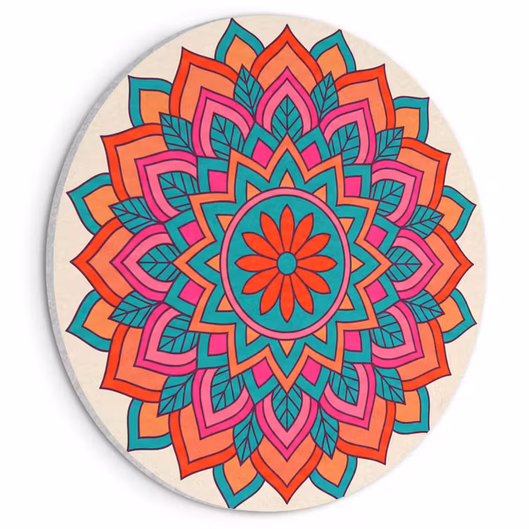 Akoestisch schilderij rond - Mandala - Patroon - Abstract - Kleurrijk - Modern — 1
