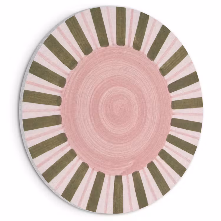 Akoestisch schilderij rond - Patroon - Cirkel - Stralen - Abstract - Roze — 1