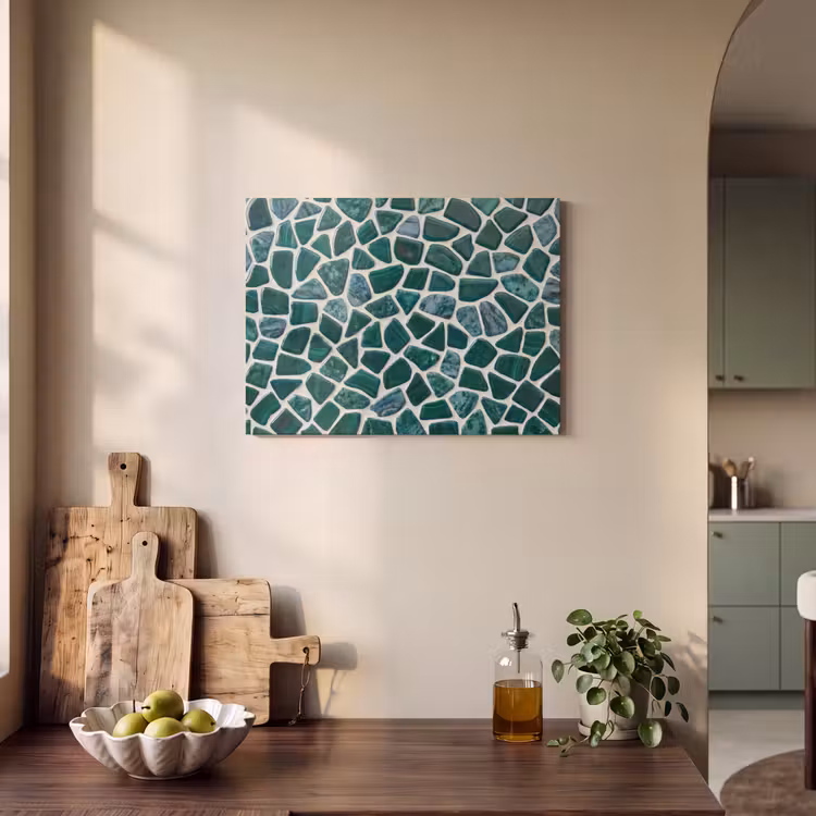 Akoestisch schilderij - Textuur - Steen - Groen - Abstract - Patroon — 3
