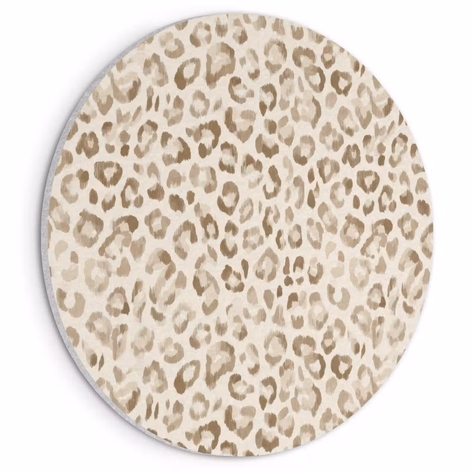 Akoestisch schilderij rond - Luipaard - Klassiek - Beige — 1