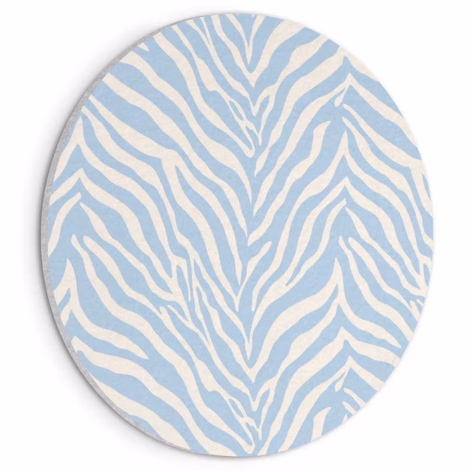 Akoestisch schilderij rond - Zebra - Motief - Blauw - Wit — 1