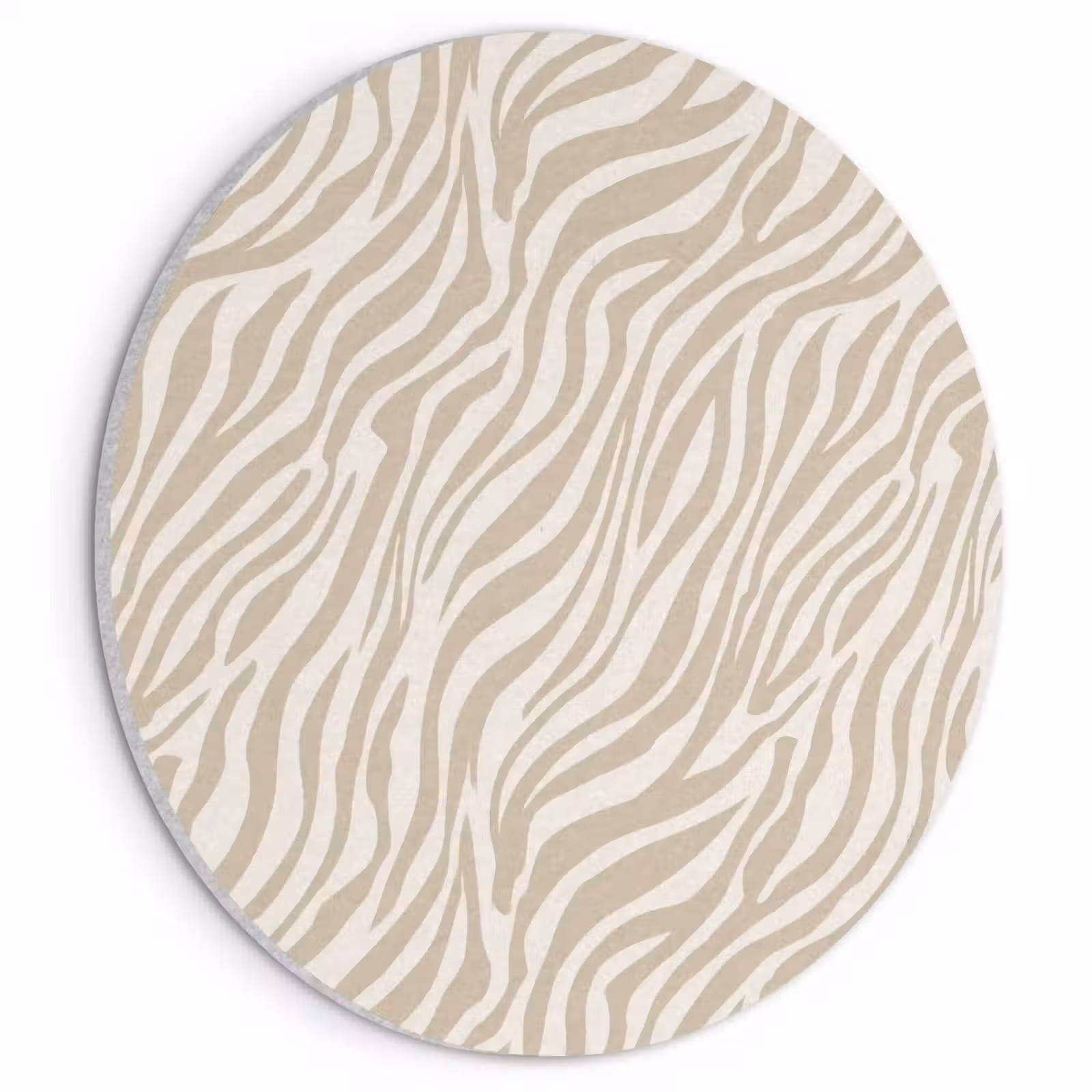 Akoestisch schilderij rond - Zebra - Patroon - Beige — 1