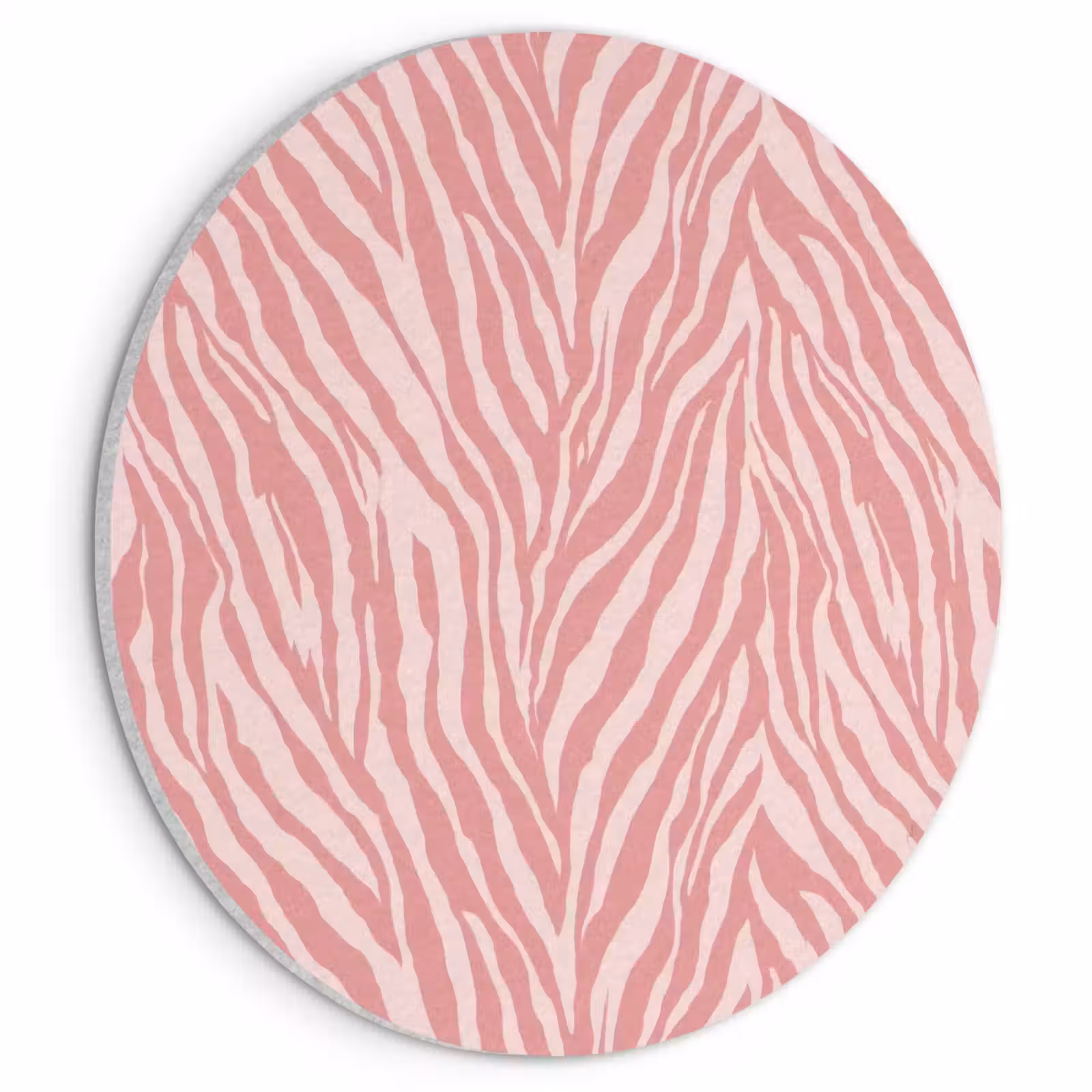 Akoestisch schilderij rond - Zebra - Print - Roze — 1