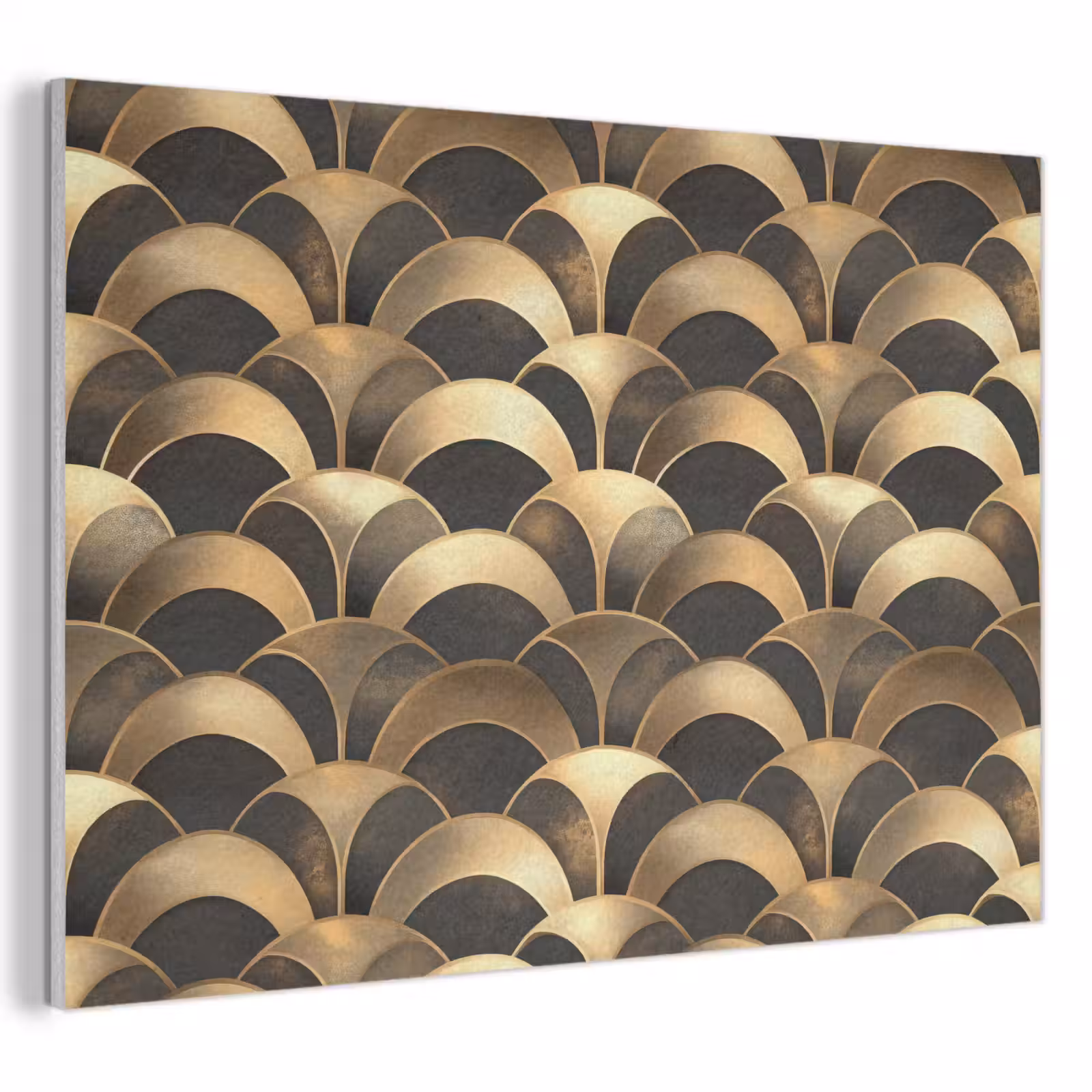 Akoestisch schilderij - Schubben - Structuur - Goud — 1