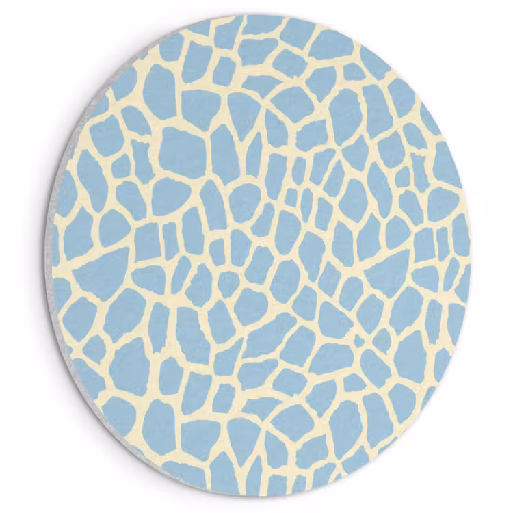 Akoestisch schilderij rond - Giraf - Modern - Blauw — 1