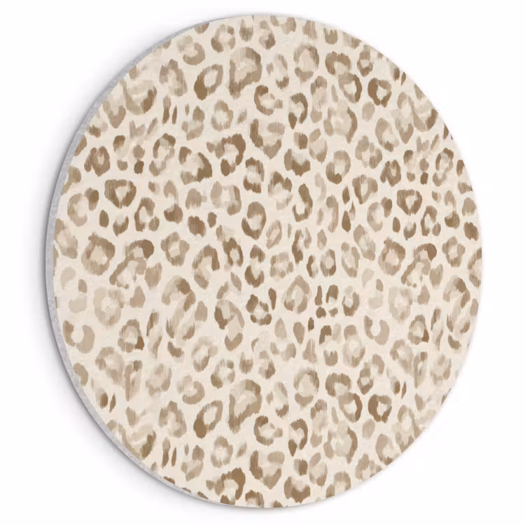 Akoestisch schilderij rond - Luipaard - Klassiek - Beige — 1