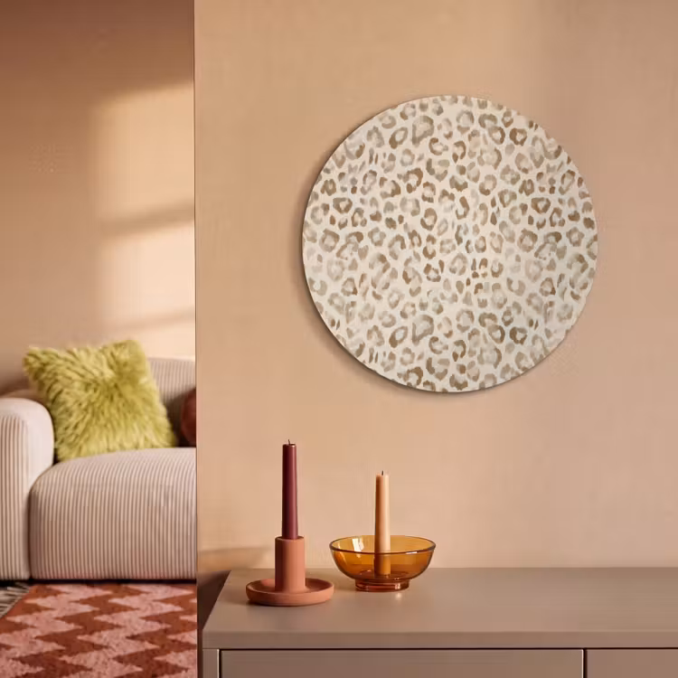 Akoestisch schilderij rond - Luipaard - Klassiek - Beige — 3