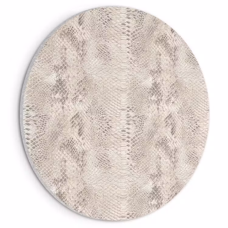 Akoestisch schilderij rond - Slang - Patroon - Beige — 1