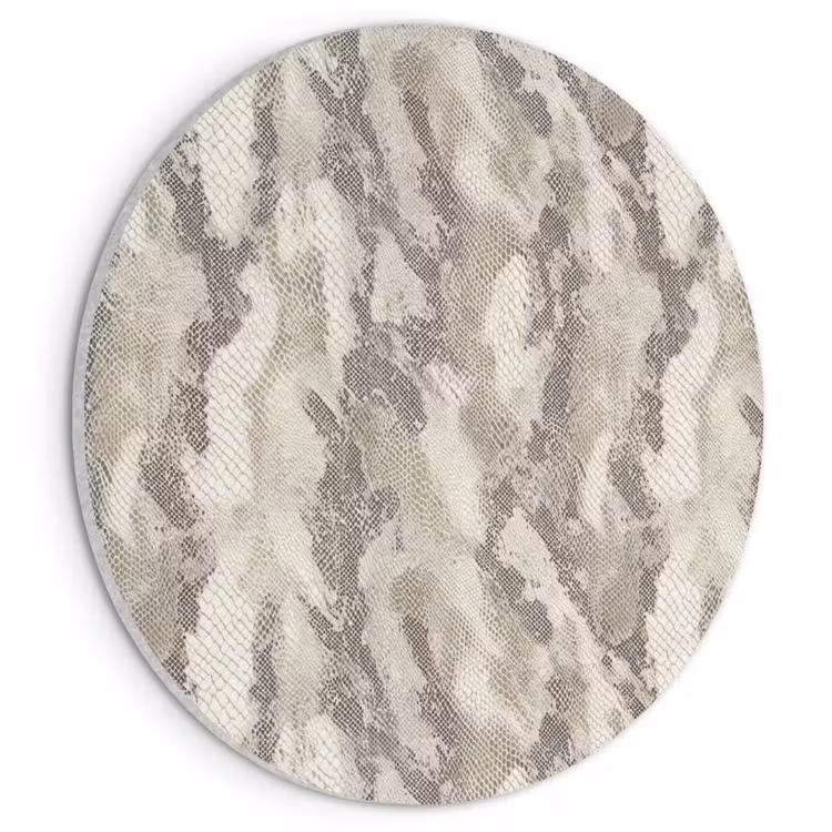 Akoestisch schilderij rond - Slang - Patroon - Taupe — 1