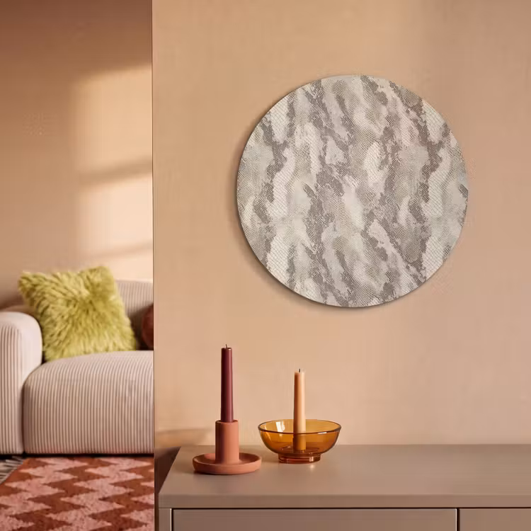 Akoestisch schilderij rond - Slang - Patroon - Taupe — 3