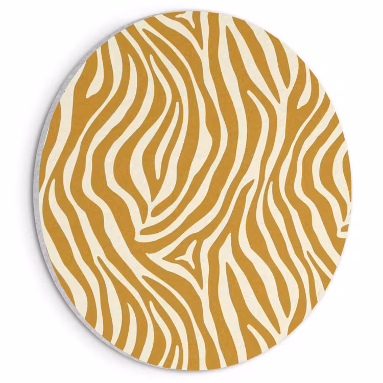 Akoestisch schilderij rond - Zebra - Klassiek - Oker - Geel — 1