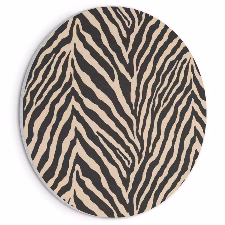 Akoestisch schilderij rond - Zebra - Klassiek - Zwart — 1
