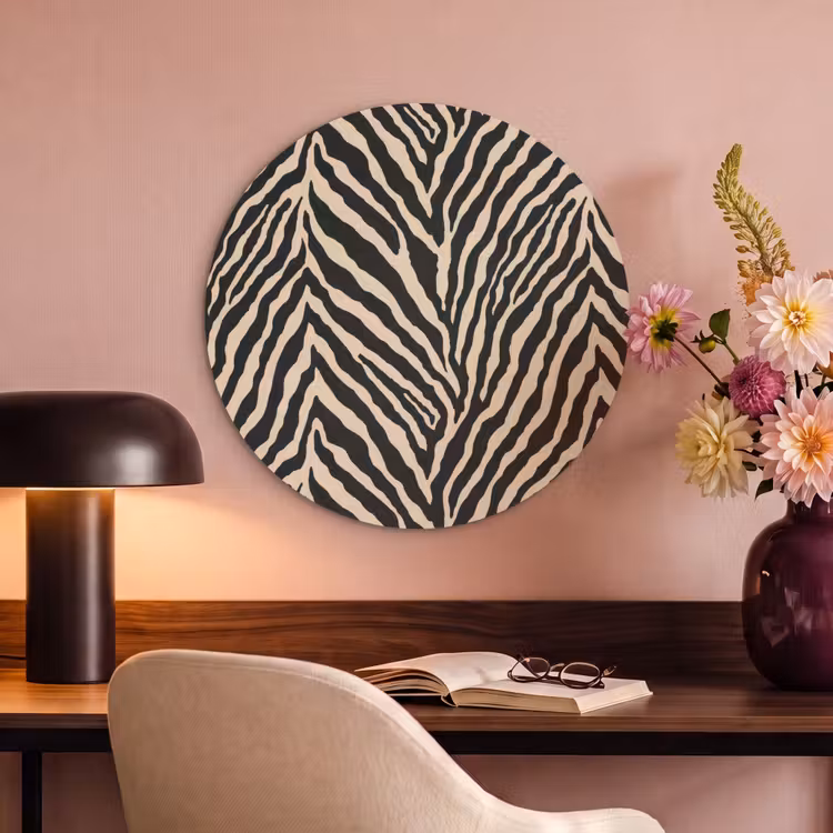 Akoestisch schilderij rond - Zebra - Klassiek - Zwart — 2