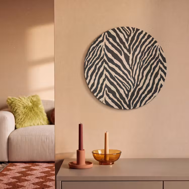 Akoestisch schilderij rond - Zebra - Klassiek - Zwart — 3