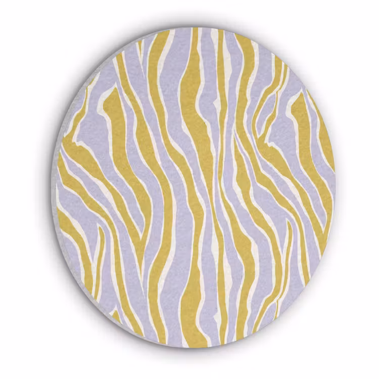 Akoestisch schilderij rond - Zebra - Modern - Meerkleurig — 1
