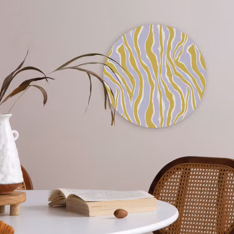 Akoestisch schilderij rond - Zebra - Modern - Meerkleurig — 2