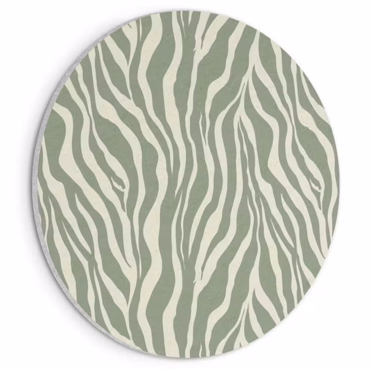 Akoestisch schilderij rond - Zebra - Motief - Groen — 1