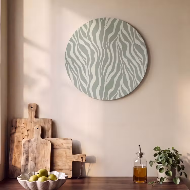 Akoestisch schilderij rond - Zebra - Motief - Groen — 4