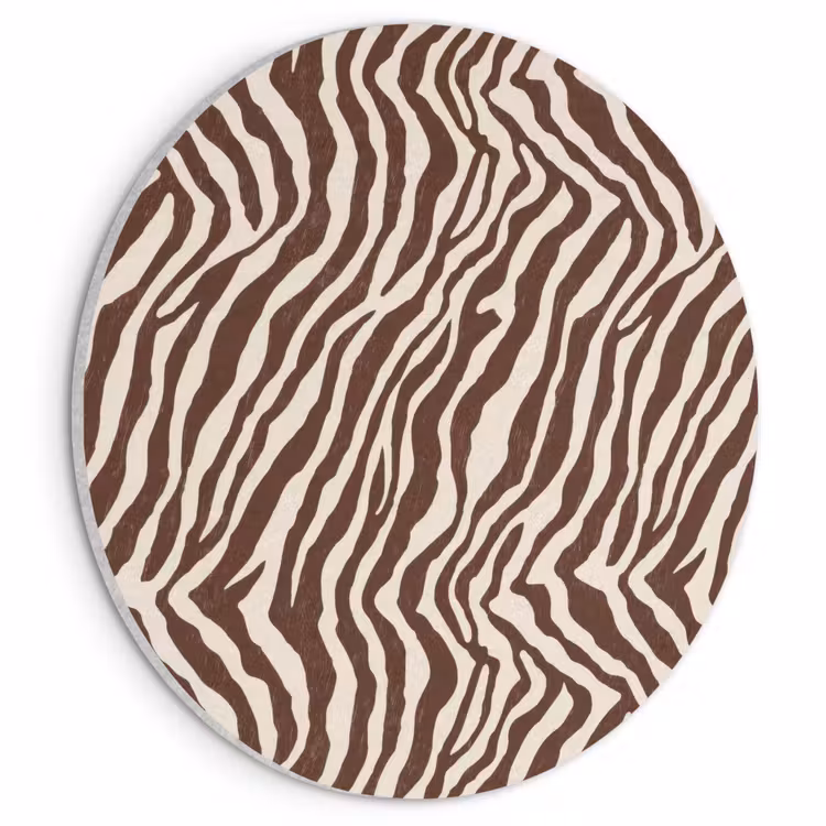 Akoestisch schilderij rond - Zebra - Patroon - Zwart - Wit — 1