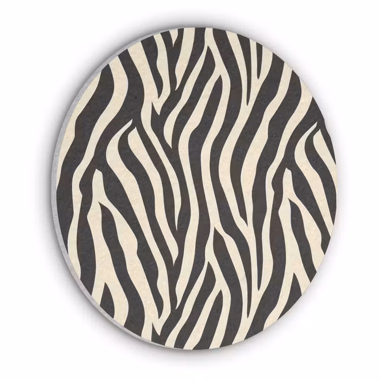 Akoestisch schilderij rond - Zebra - Print - Klassiek - Zwart — 1
