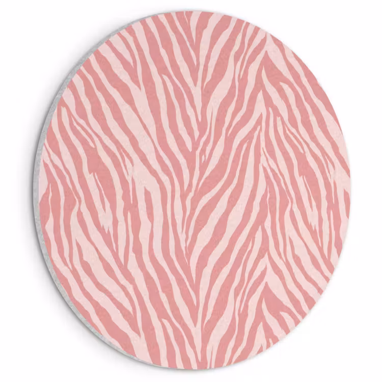 Akoestisch schilderij rond - Zebra - Print - Roze — 1