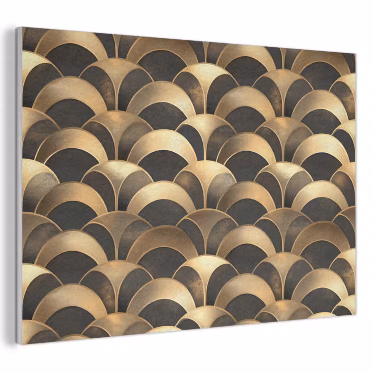 Akoestisch schilderij - Schubben - Structuur - Goud — 1