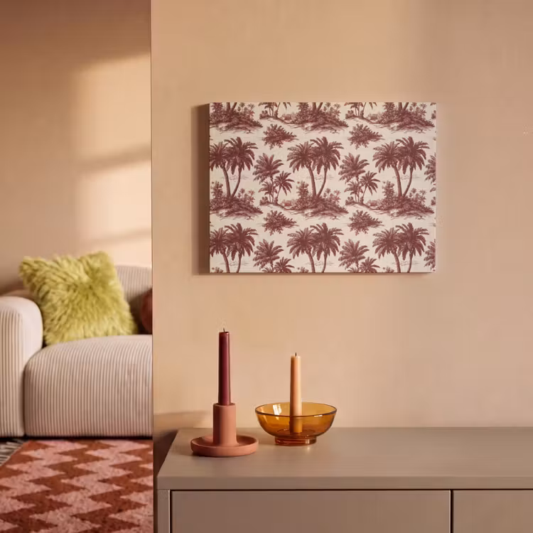 Akoestisch schilderij - Tropisch - Geometrisch - Bordeauxrood — 2