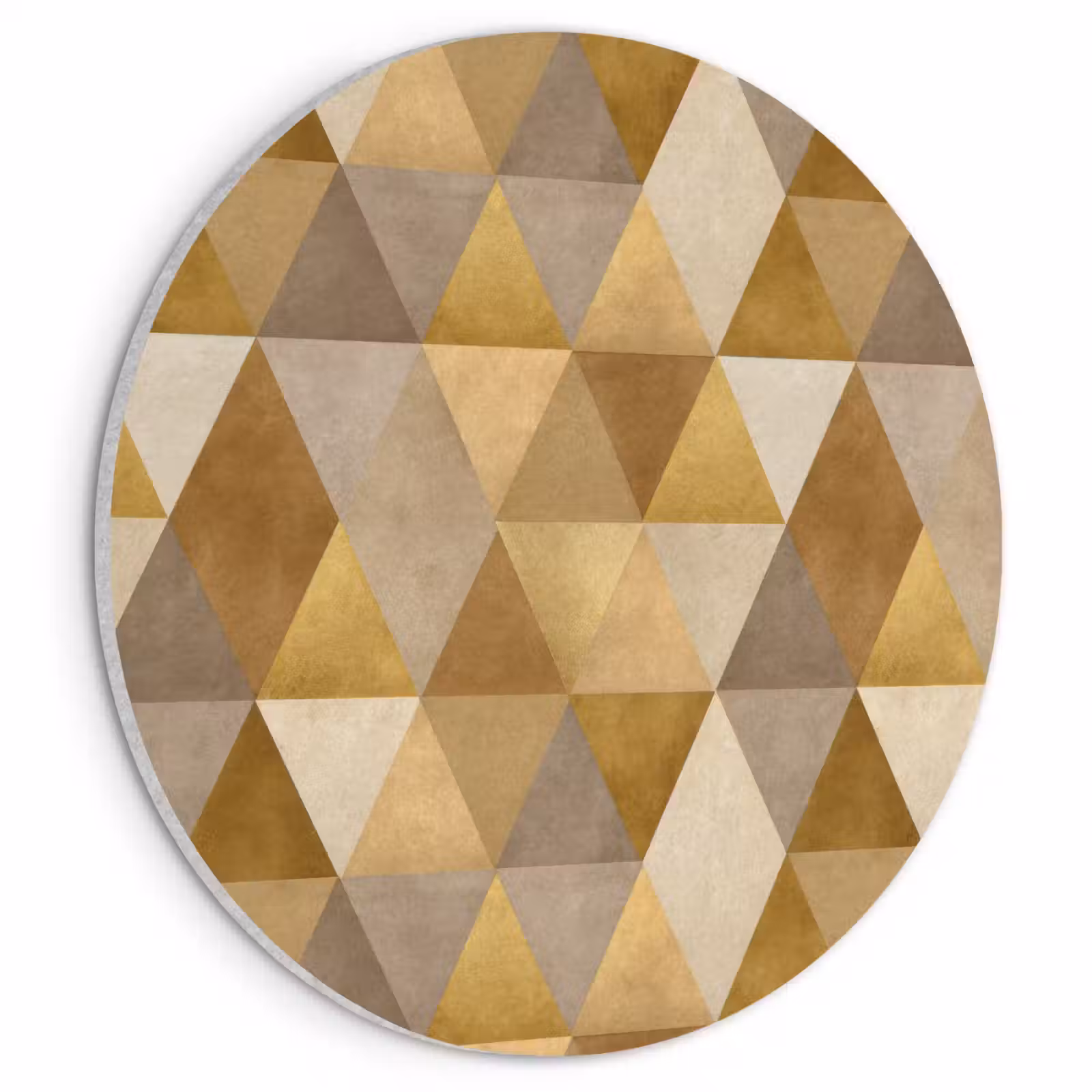 Akoestisch schilderij rond - Geometrisch - Driehoek - Goud — 1