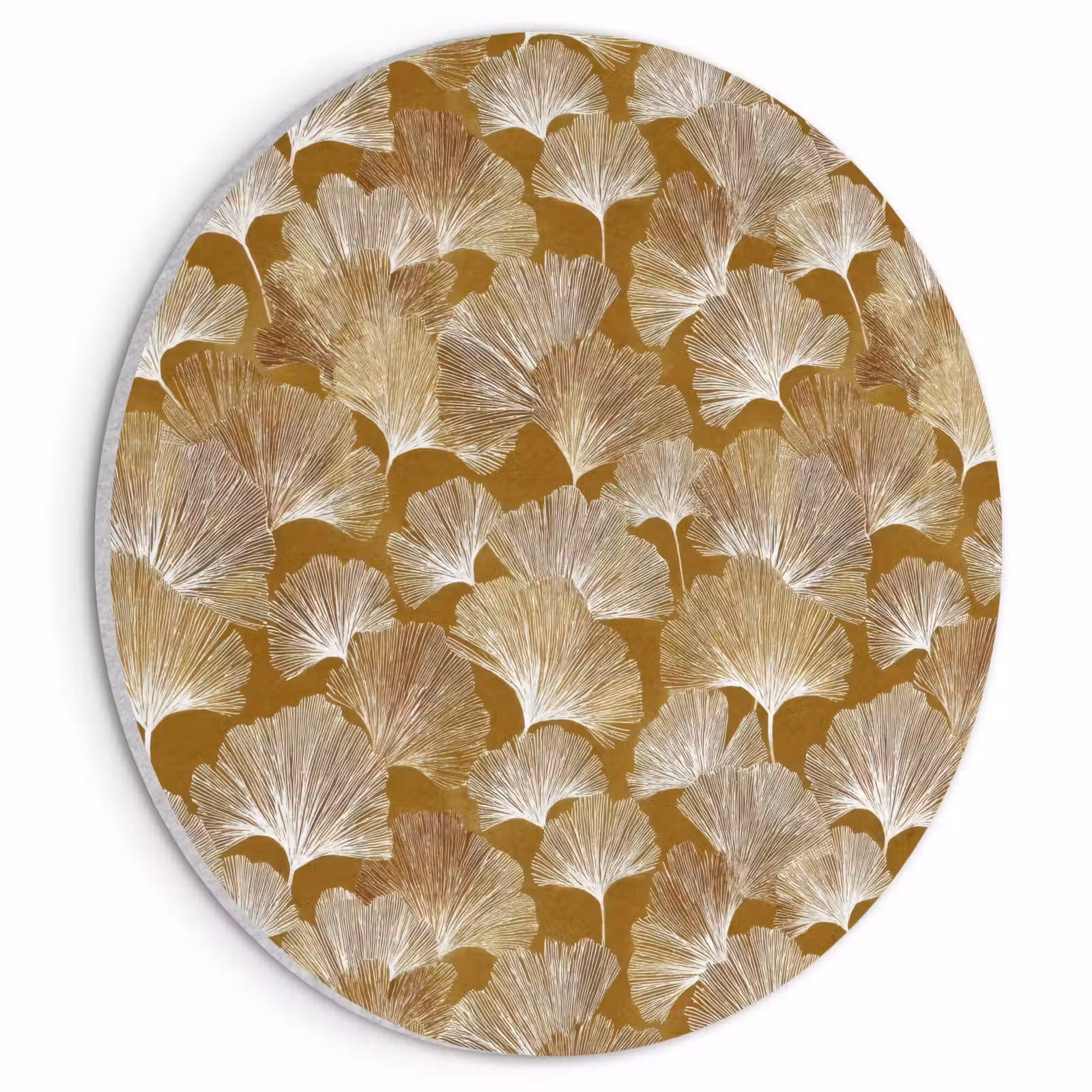 Akoestisch schilderij rond - Ginkgo - Bladeren - Goud — 1