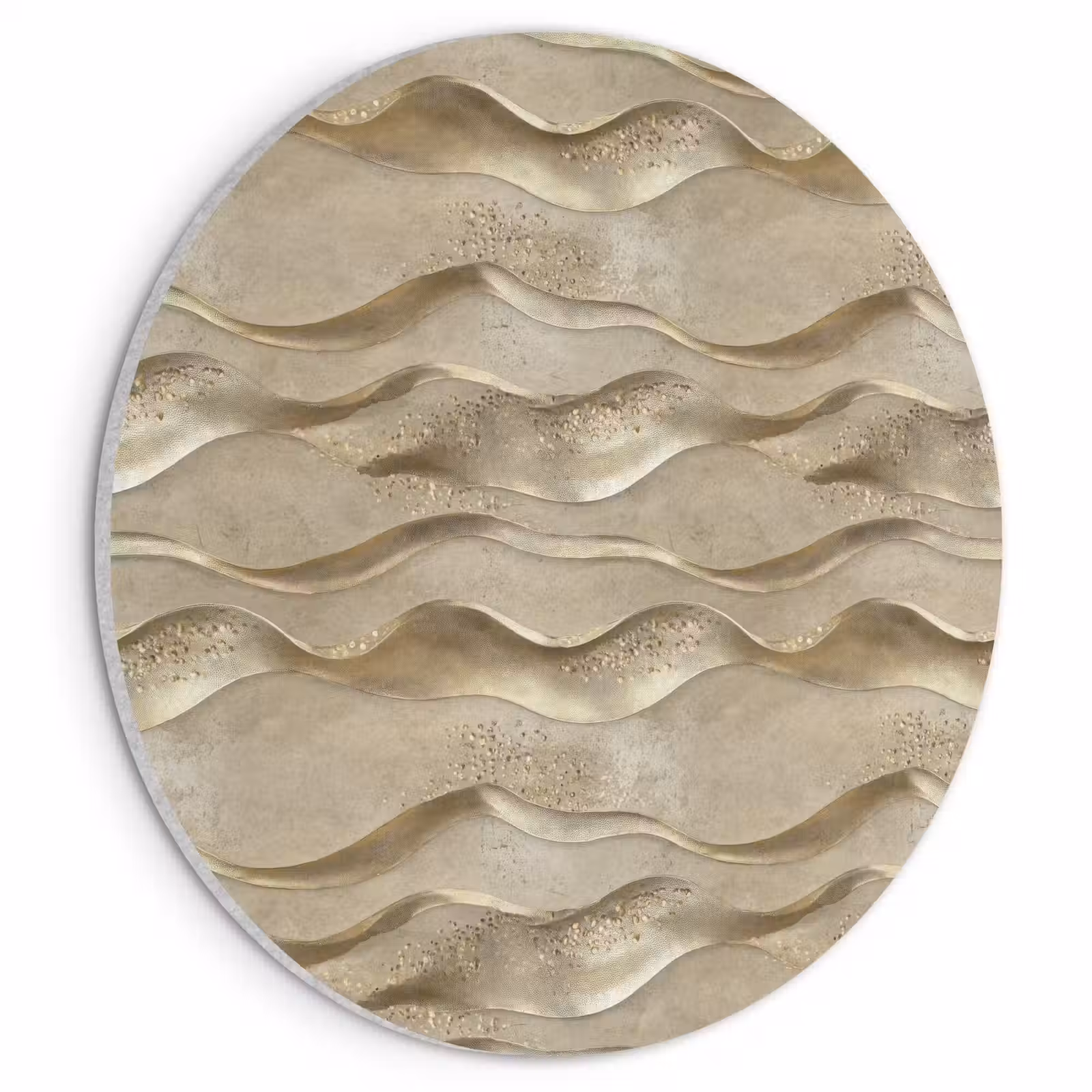 Akoestisch schilderij rond - Golven - Patroon - Goud — 1