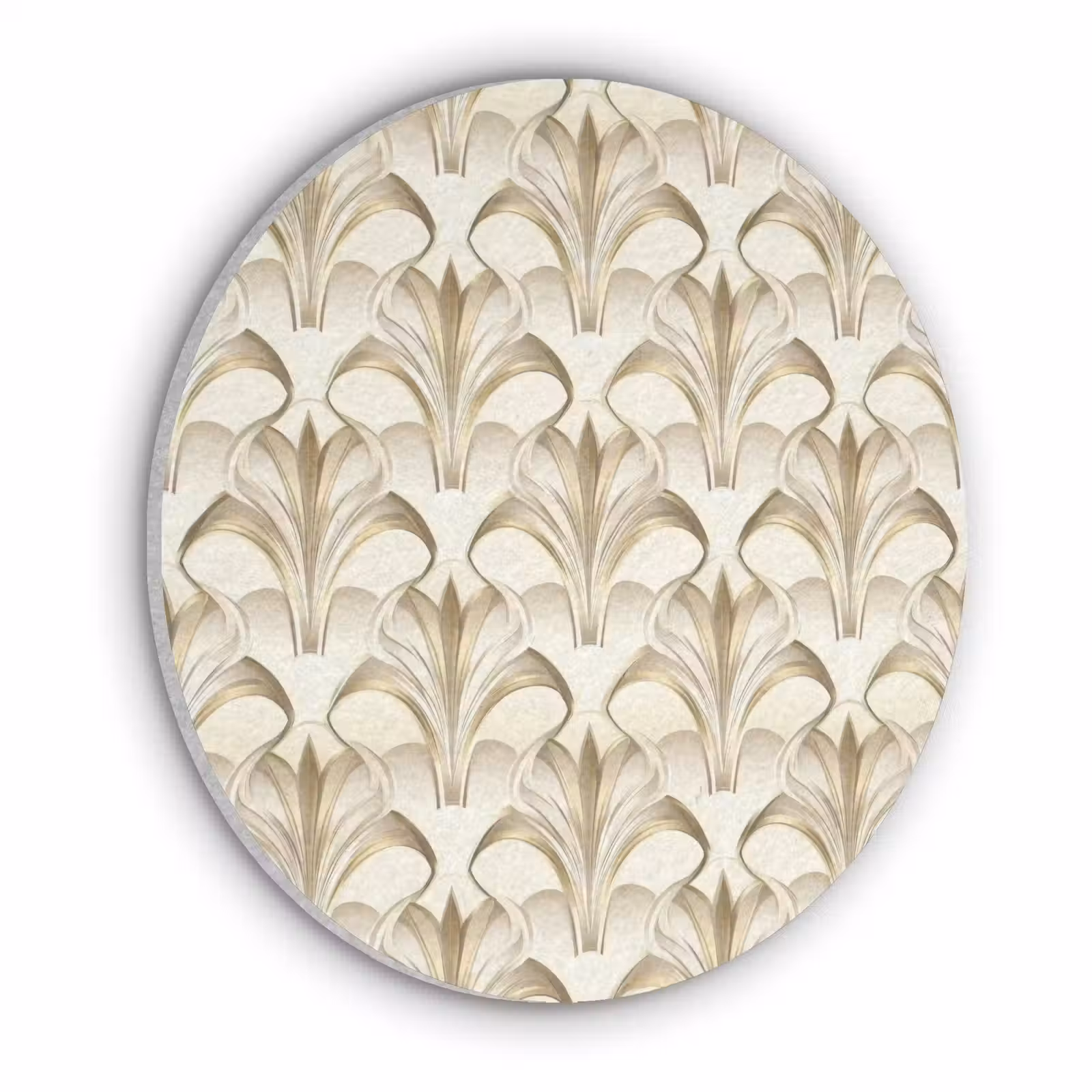 Akoestisch schilderij rond - Ornament - Barok - Goud — 1