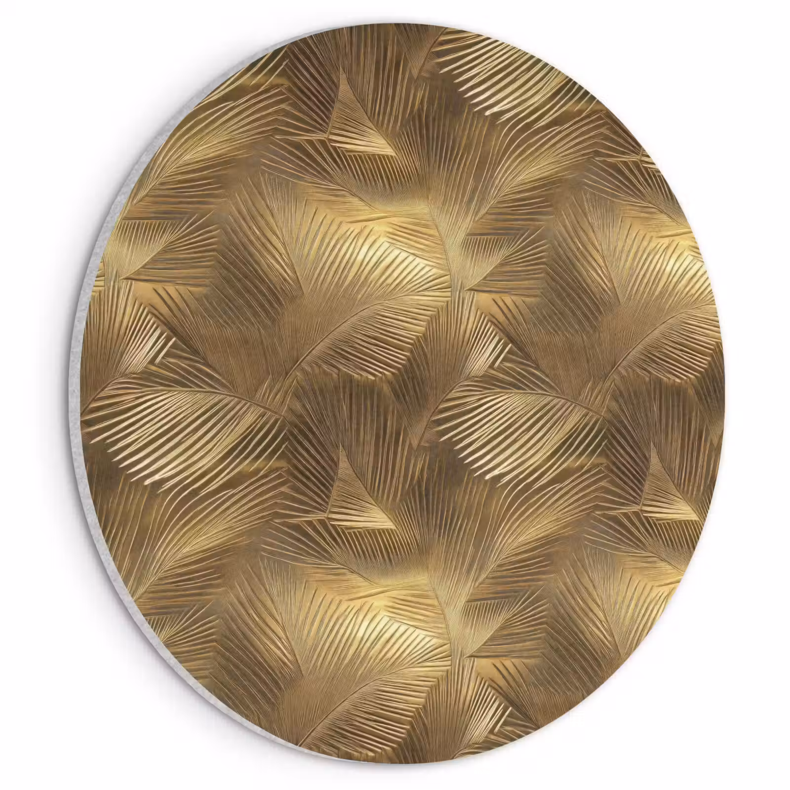 Akoestisch schilderij rond - Palm - Waaier - Goud — 1