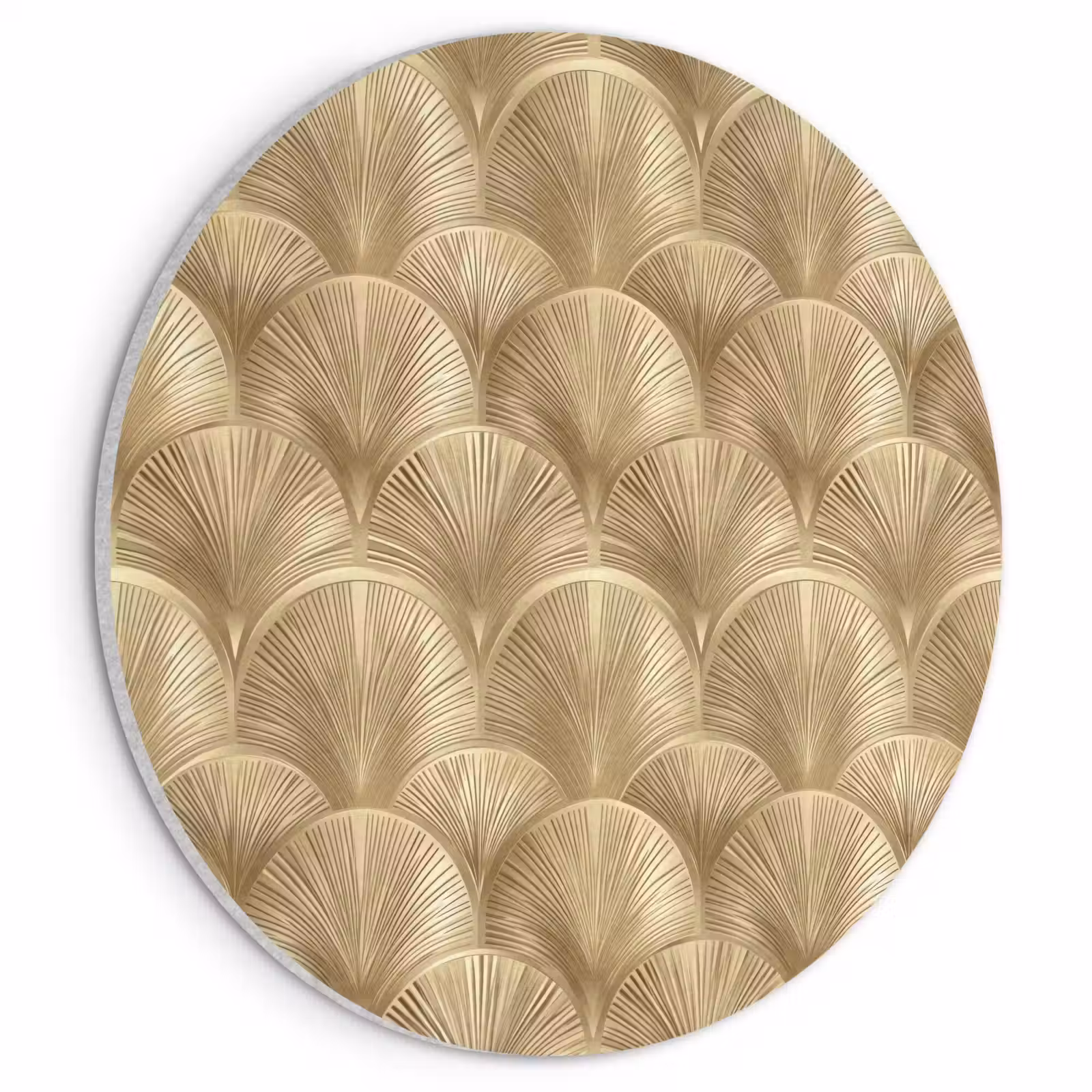 Akoestisch schilderij rond - Patroon - Waaier - Goud — 1