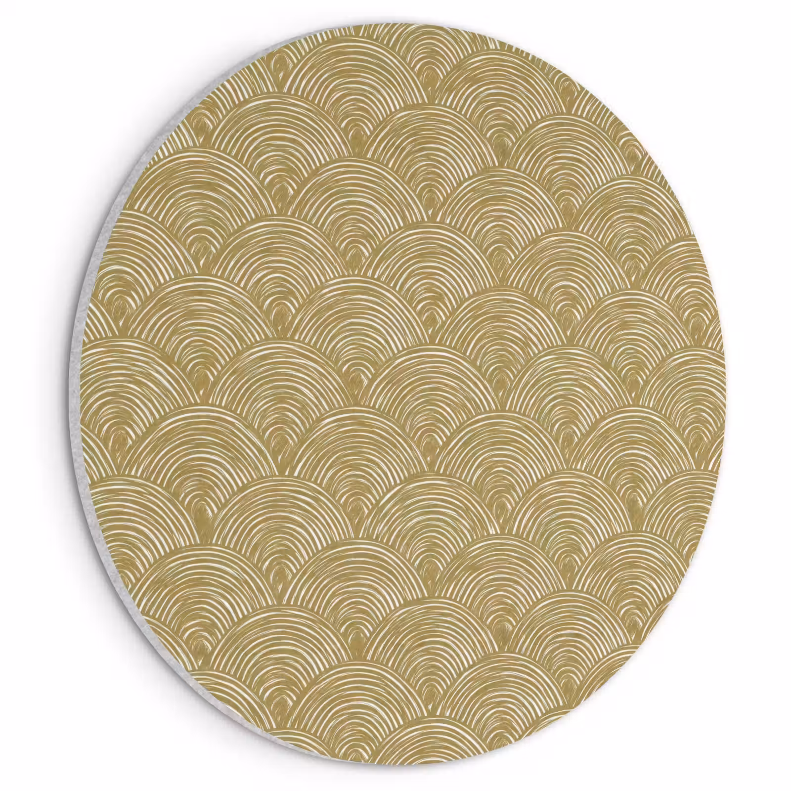 Akoestisch schilderij rond - Waaier - Geometrisch - Groen — 1