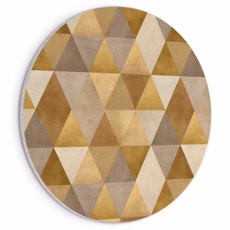 Akoestisch schilderij rond - Geometrisch - Driehoek - Goud — 1