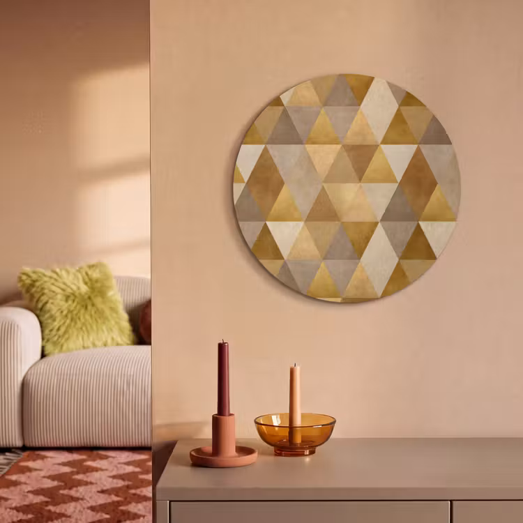 Akoestisch schilderij rond - Geometrisch - Driehoek - Goud — 3