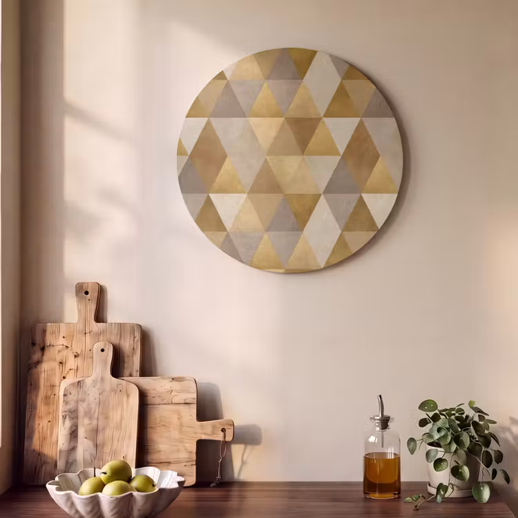 Akoestisch schilderij rond - Geometrisch - Driehoek - Goud — 4