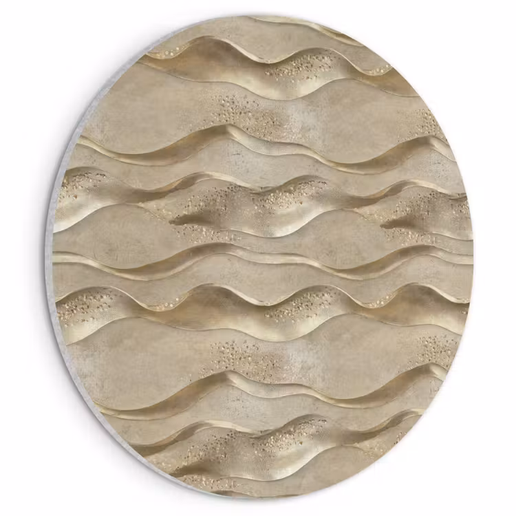Akoestisch schilderij rond - Golven - Patroon - Goud — 1