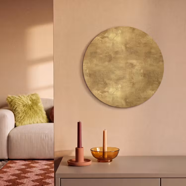 Akoestisch schilderij rond - Industrieel - Textuur - Goud — 3