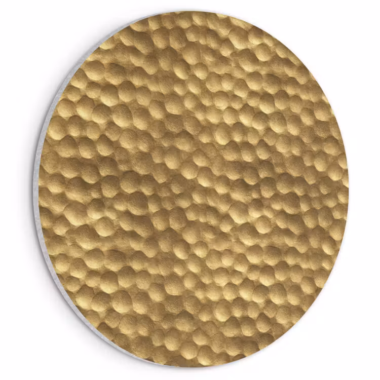 Akoestisch schilderij rond - Metaal - Dynamisch - Goud — 1