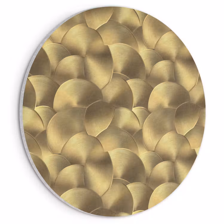 Akoestisch schilderij rond - Modern - Cirkel - Goud — 1