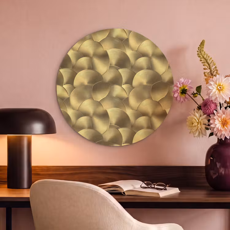 Akoestisch schilderij rond - Modern - Cirkel - Goud — 2