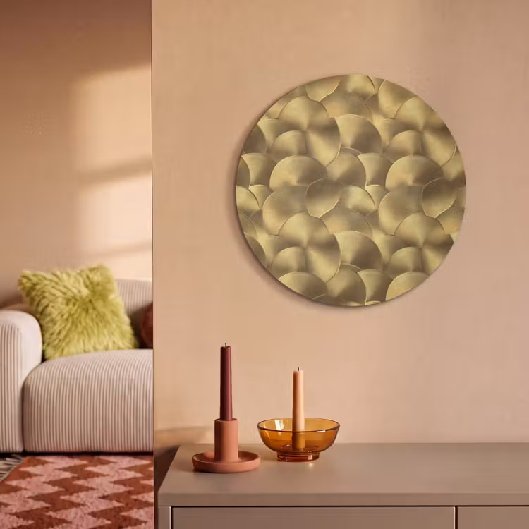 Akoestisch schilderij rond - Modern - Cirkel - Goud — 3