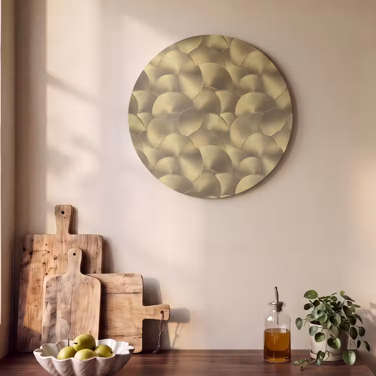 Akoestisch schilderij rond - Modern - Cirkel - Goud — 4