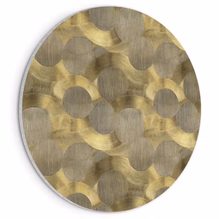 Akoestisch schilderij rond - Modern - Geometrisch - Goud — 1