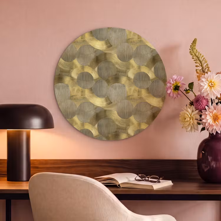 Akoestisch schilderij rond - Modern - Geometrisch - Goud — 2